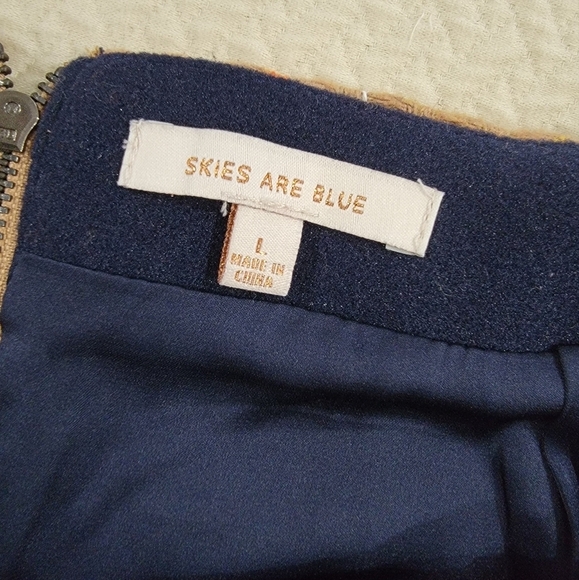 Skies are Blue Multicolor Thick Textured Patterned Skirt Size Large - Picture 9 of 11